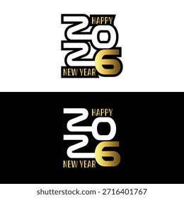 Feliz año nuevo 2016 diseño de tipografía en blanco y oro negro