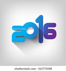 happy new year, 2016 typography background design