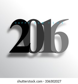 happy new year, 2016 typography background design