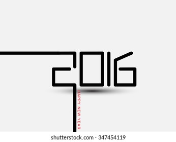 Happy new year 2016 typography for year of the monkey 