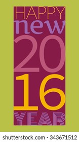 Happy new year 2016 typography.Vector illustration in flat style