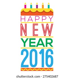 Happy New Year 2016 Vector Illustration