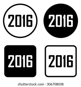 Happy new year 2016 - vector icon