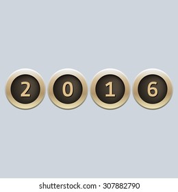 Happy new year 2016, vector