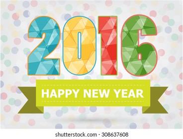 Happy New Year 2016 vector design