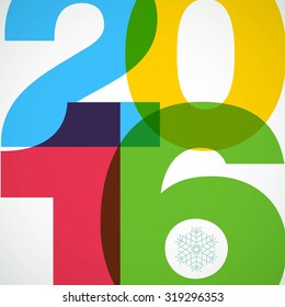 Happy New Year 2016. Vector illustration.