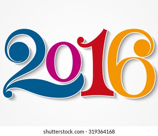 Happy new year 2016. Year 2016 vector design element.