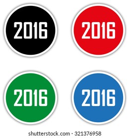 Happy new year 2016 - vector icon