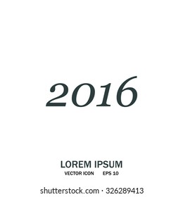 Happy new year 2016 - vector icon