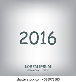 Happy new year 2016 - vector icon