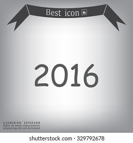 Happy new year 2016 - vector icon