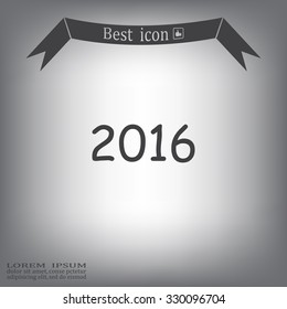 Happy new year 2016 - vector icon