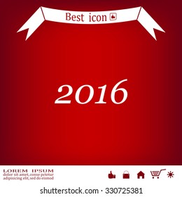 Happy new year 2016 - vector icon