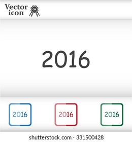 Happy new year 2016 - vector icon