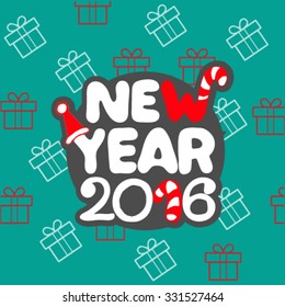 Happy new year 2016. Vector illustrations.