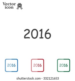 Happy new year 2016 - vector icon