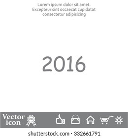Happy new year 2016 - vector icon