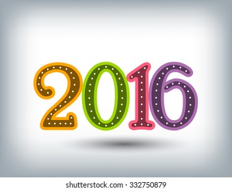 Happy new year 2016. Year 2016 vector design element