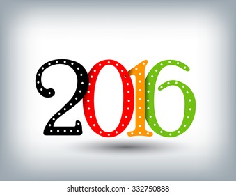 Happy new year 2016. Year 2016 vector design element