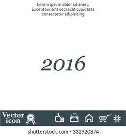 Happy new year 2016 - vector icon