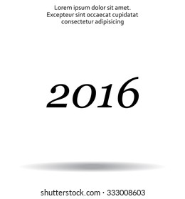 Happy new year 2016 - vector icon