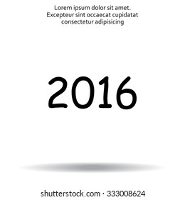 Happy new year 2016 - vector icon