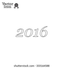 Happy new year 2016 - vector icon