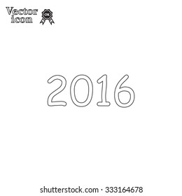 Happy new year 2016 - vector icon