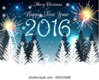 Happy new year 2016. vector