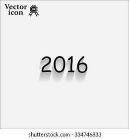 Happy new year 2016 - vector icon