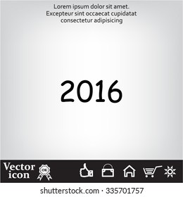 Happy new year 2016 - vector icon