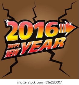 Happy New Year 2016 Vector Wallpaper Design
