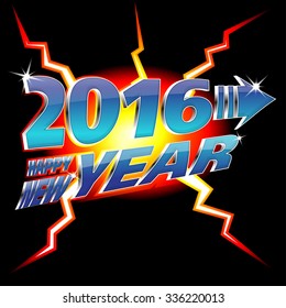 Happy New Year 2016 Vector Wallpaper Design