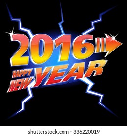 Happy New Year 2016 Vector Wallpaper Design