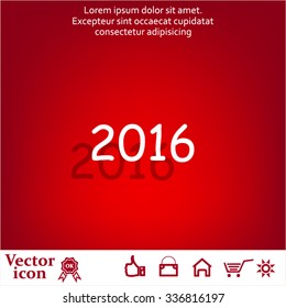 Happy new year 2016 - vector icon