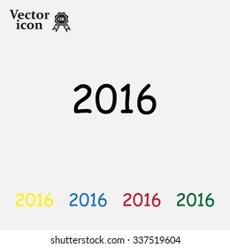 Happy new year 2016 - vector icon