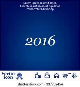 Happy new year 2016 - vector icon