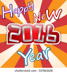 Happy New Year 2016 Vector Wallpaper Design