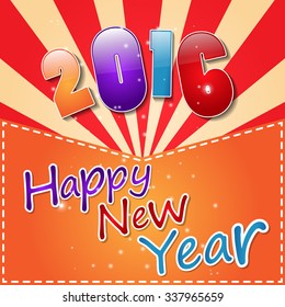 Happy New Year 2016 Vector Wallpaper Design