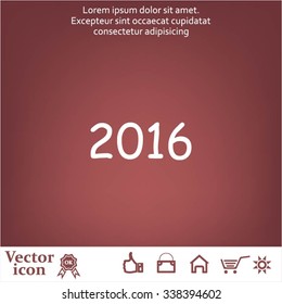 Happy new year 2016 - vector icon