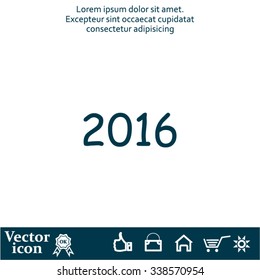 Happy new year 2016 - vector icon