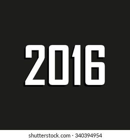 Happy new year 2016 - vector icon