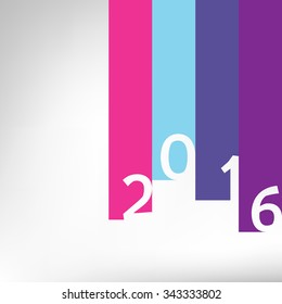 Happy New Year 2016, vector illustration.