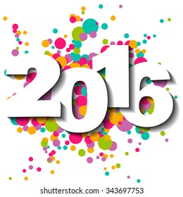 Happy New Year 2016 vector illustration.