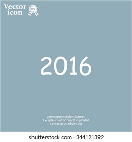 Happy new year 2016 - vector icon