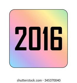 Happy new year 2016 - vector icon