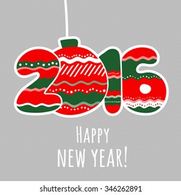 Happy New Year 2016. Vector illustration