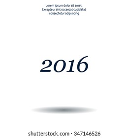 Happy new year 2016 - vector icon