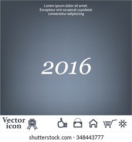 Happy new year 2016 - vector icon