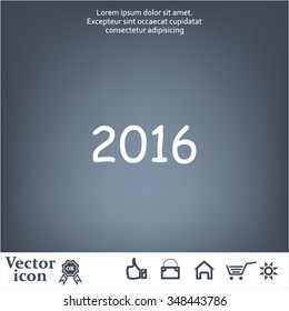 Happy new year 2016 - vector icon